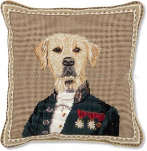 needlepoint labrador pillow