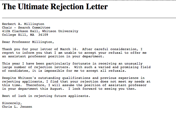 Rejection letters