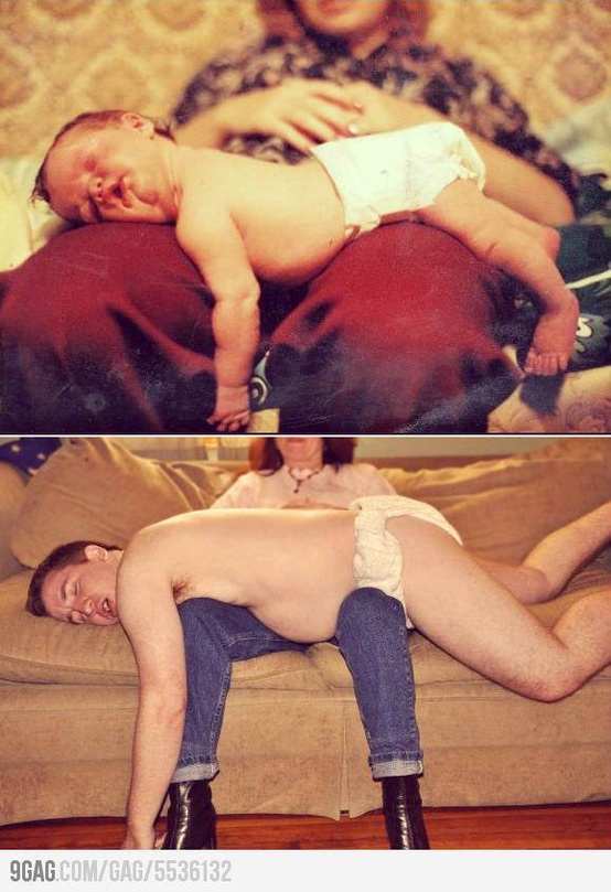 childhood photo recreation fail