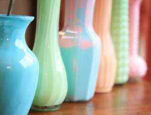 DIY Painted Vases office decor