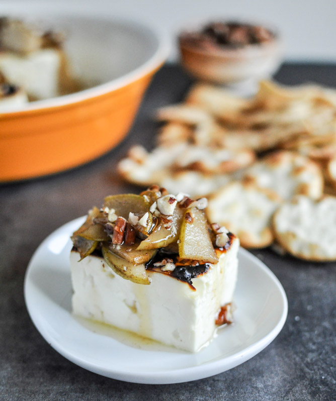 broiled feta caramelized pears