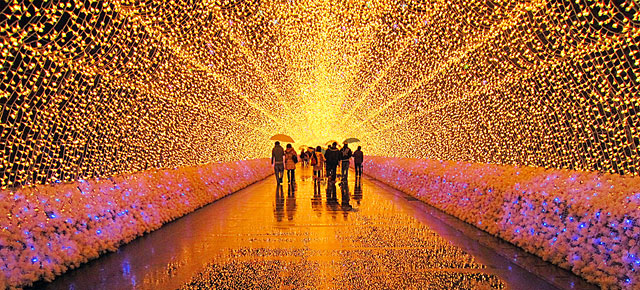tunnel of lights, japan