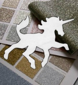 unicorns and glittery wallpaper