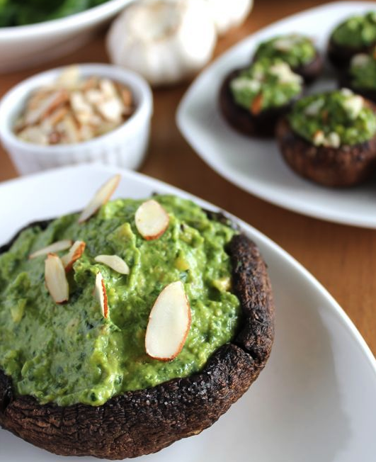 Spinach Avocado Stuffed Portobellos