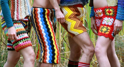 mens crochet shorts
