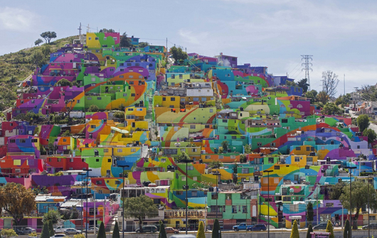 mexican rainbow mural