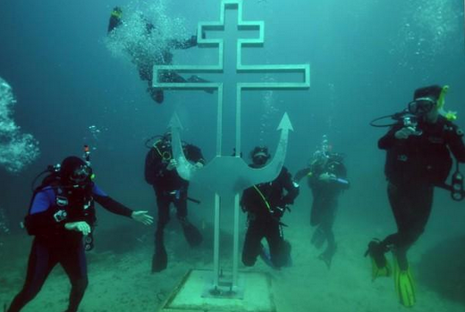 underwater russian church