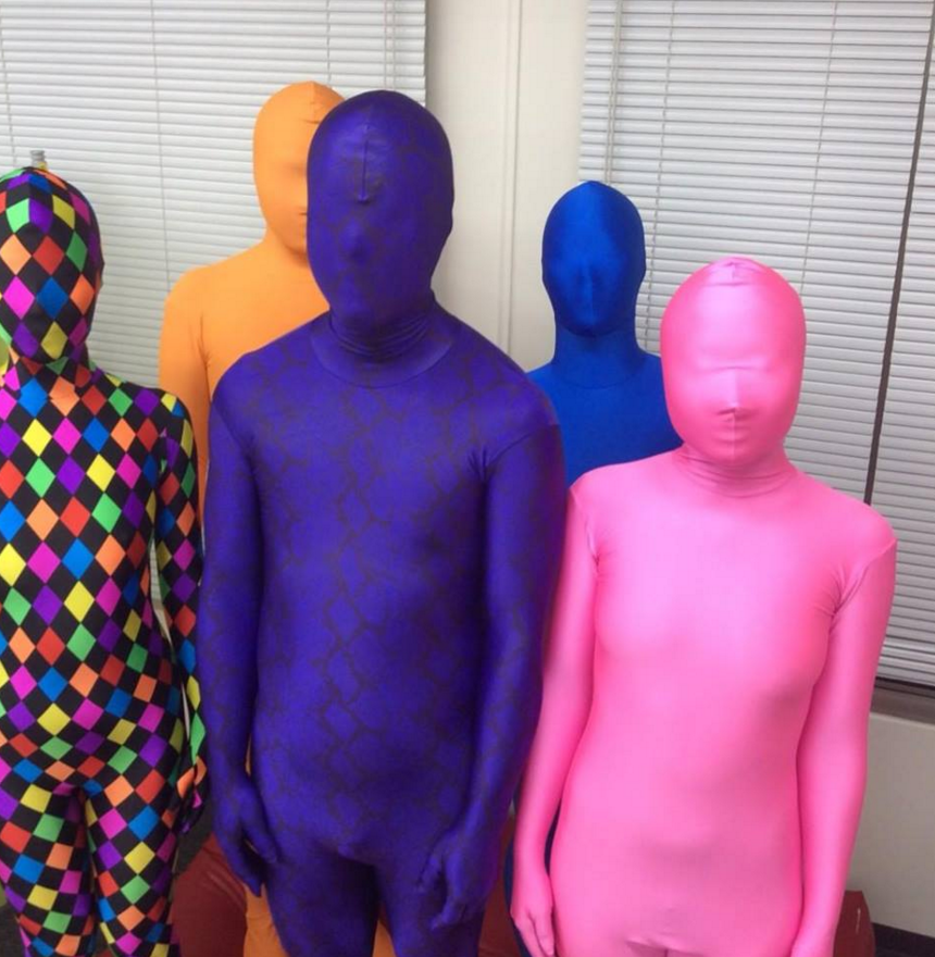 Все тело в том числе. Костюм Zentai. Колготки до головы. Разноцветный костюм. Костюм голова.