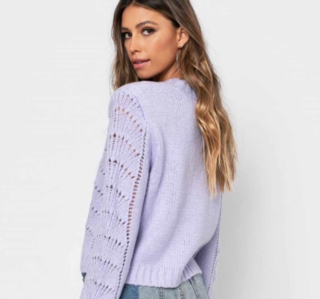 tobi lavender sweater, work from home wfh fashion essentials