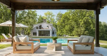 Highland, NY estate with pool overlooking the Hudson River