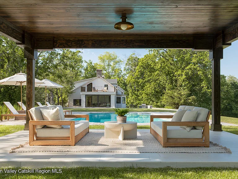 Highland, NY estate with pool overlooking the Hudson River