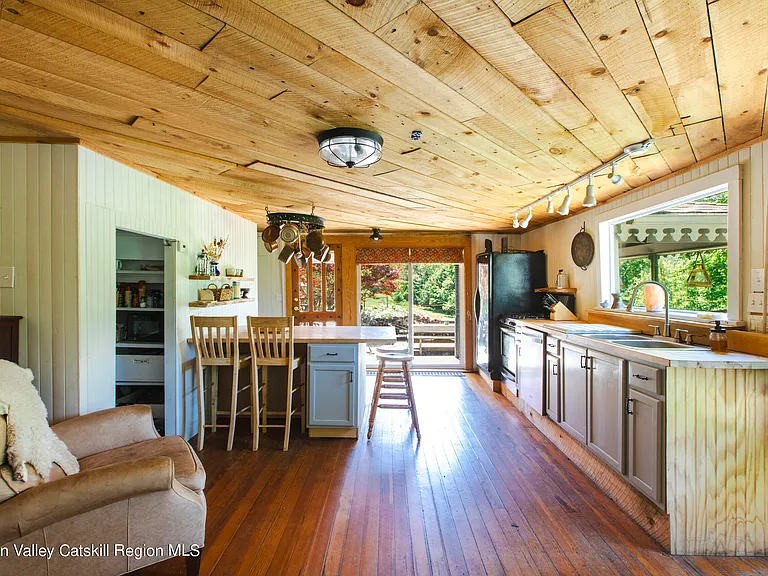 Elka Park, NY mansion kitchen with wood detailing