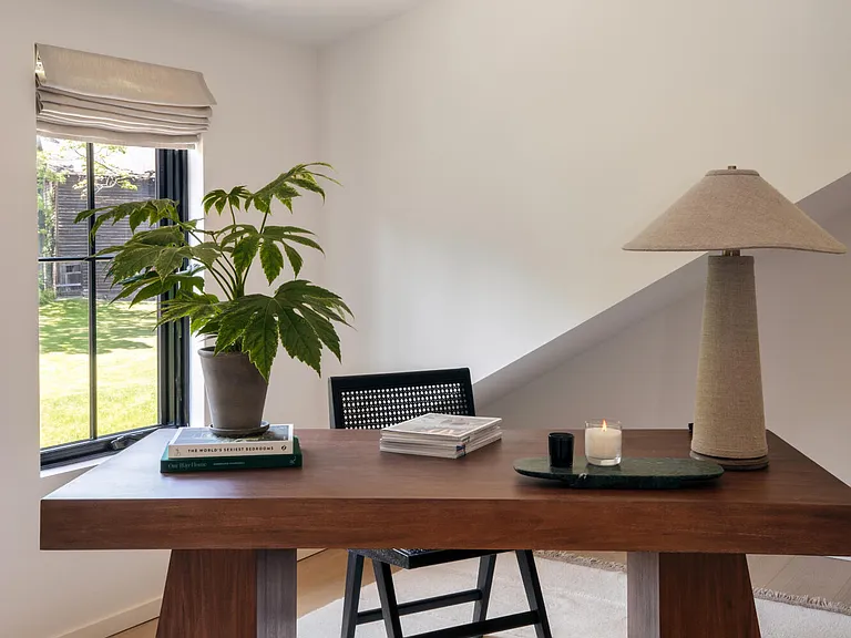 Highland, NY estate with neutral colors, neutral modern home office