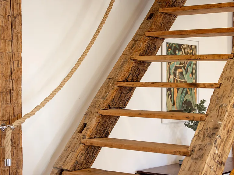 Ulster Park, NY Church turned residential home, open wood staircase