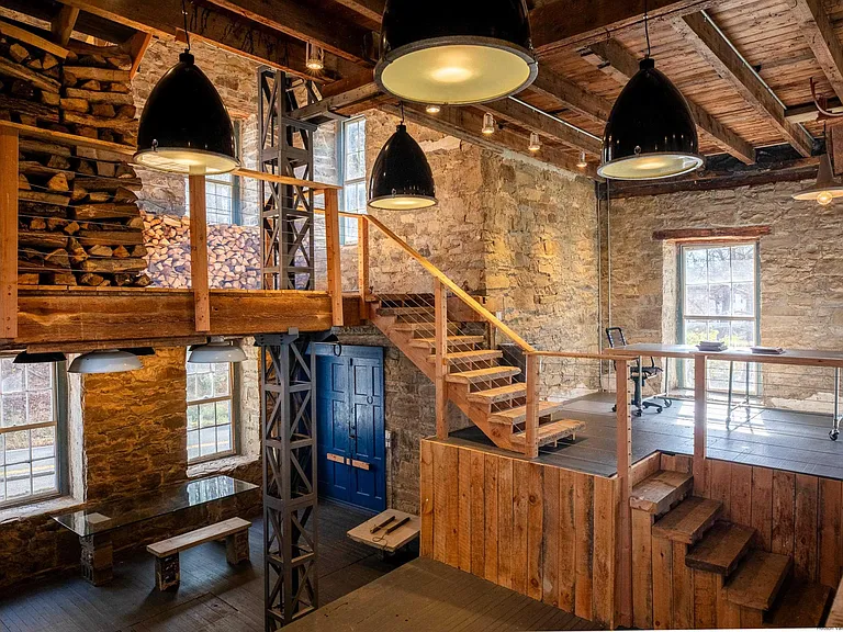 Ulster Park, NY Church turned residential home, grand foyer and staircase