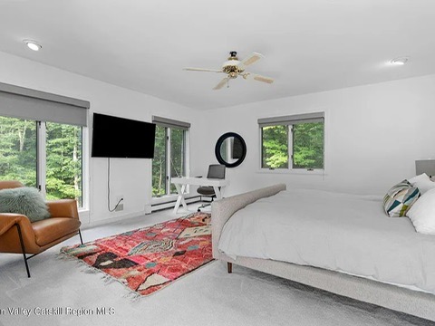 woodstock, ny retreat, modern minimalist bedroom