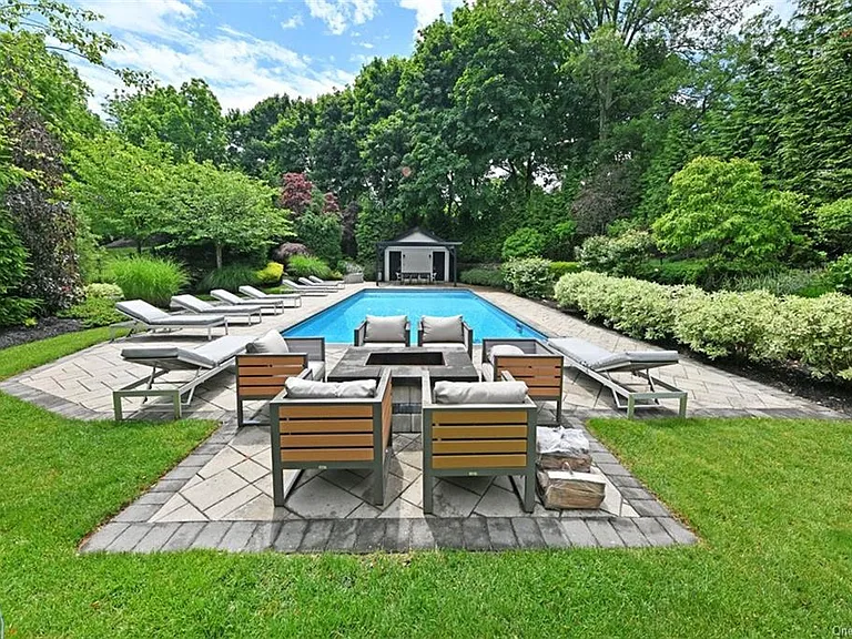 Spring Valley, NY mansion landscaping and pool