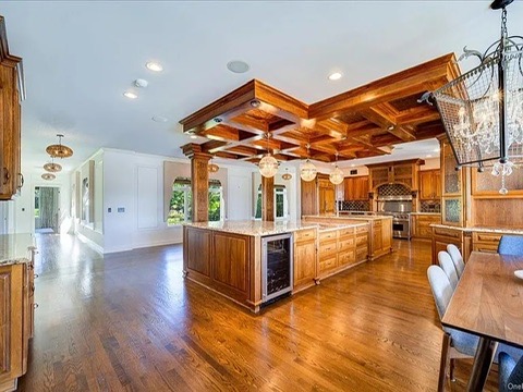 Wappingers Falls NY mansion compound overlooking the Hudson River, wood detailed english kitchen