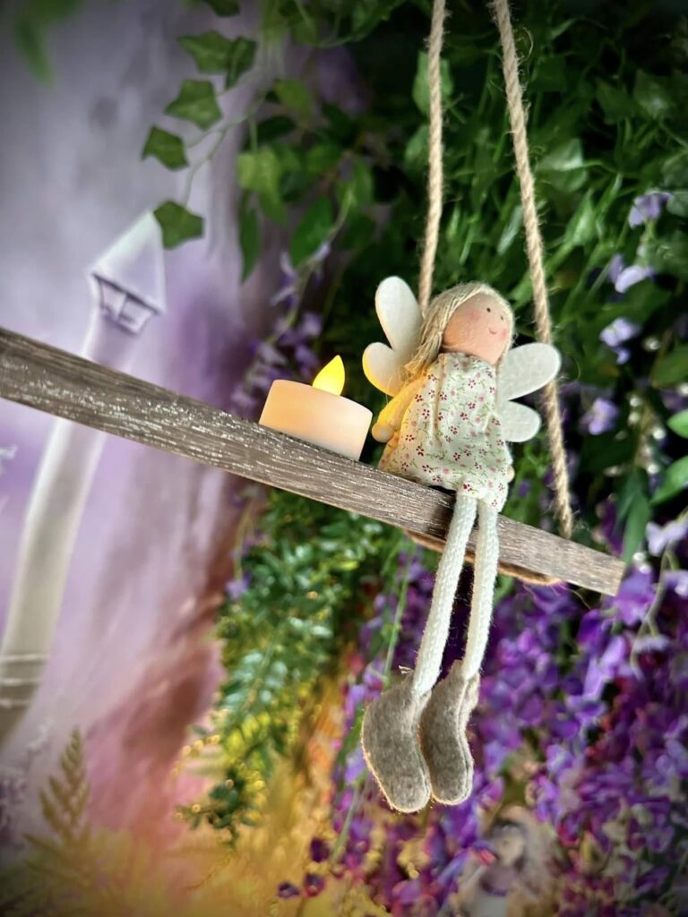 enchanting kids room design, gorgeous forest themed kids bedroom design with a fairy swing