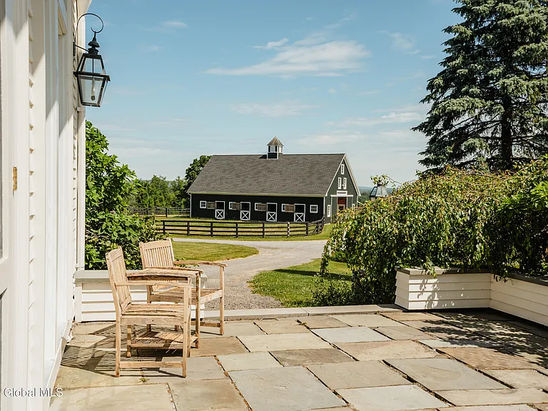 Valatie NY Equestrian Estate, charcoal painted outbuildings