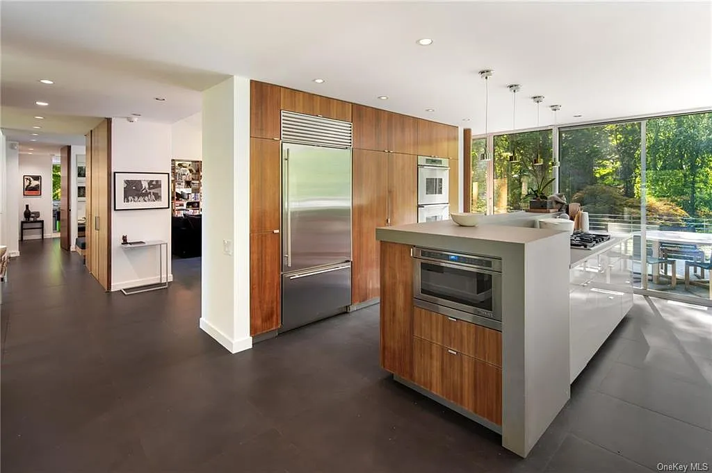 modern chappaqua, ny house, modern interior design with industrial kitchen