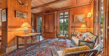 Keene Valley NY house with wood walls and ceilings