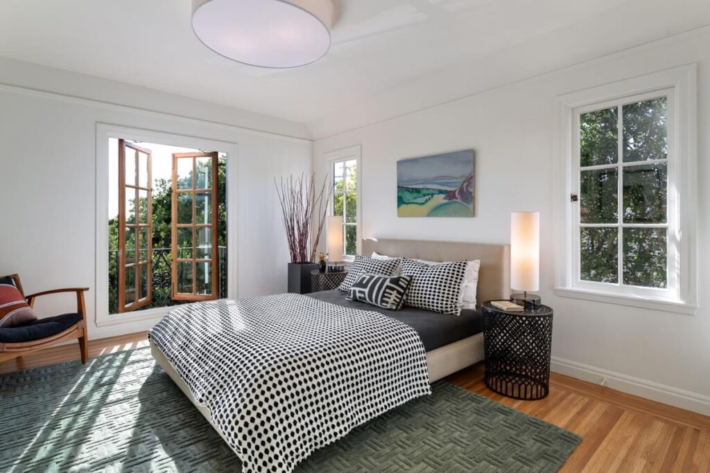 light bright rooms, modern neutral master bedroom with interesting lamps