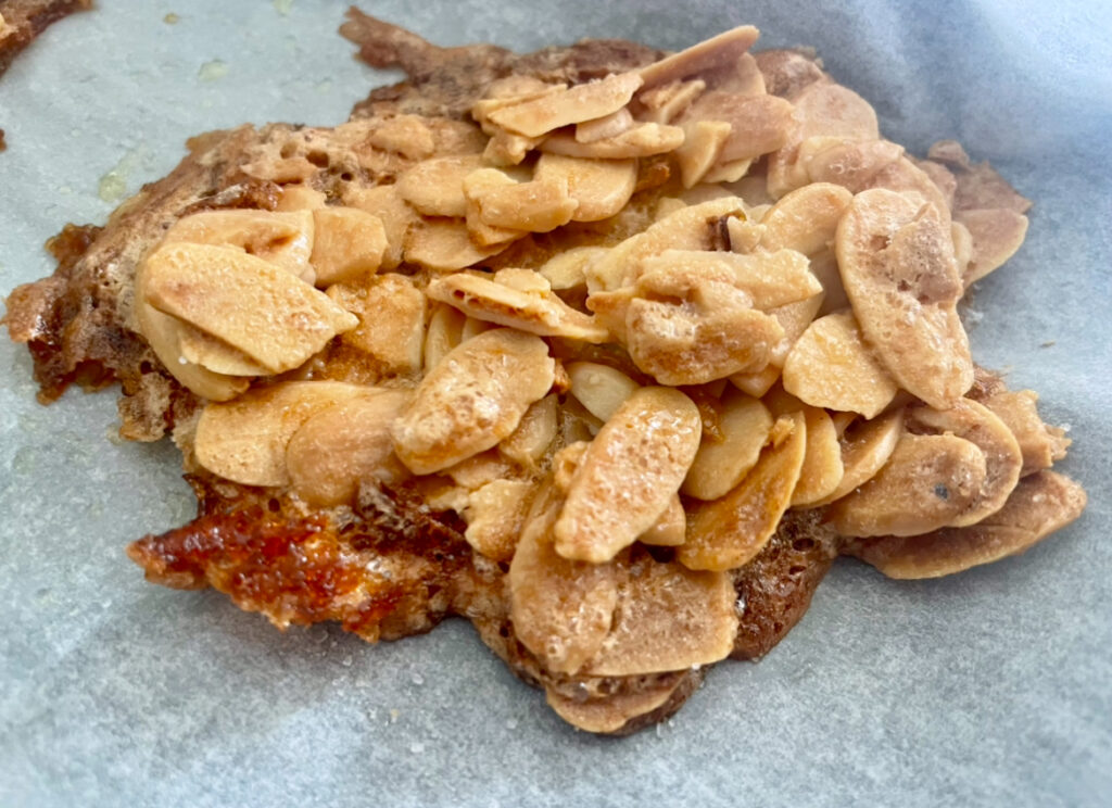 gluten-free almond florentines fresh from the oven