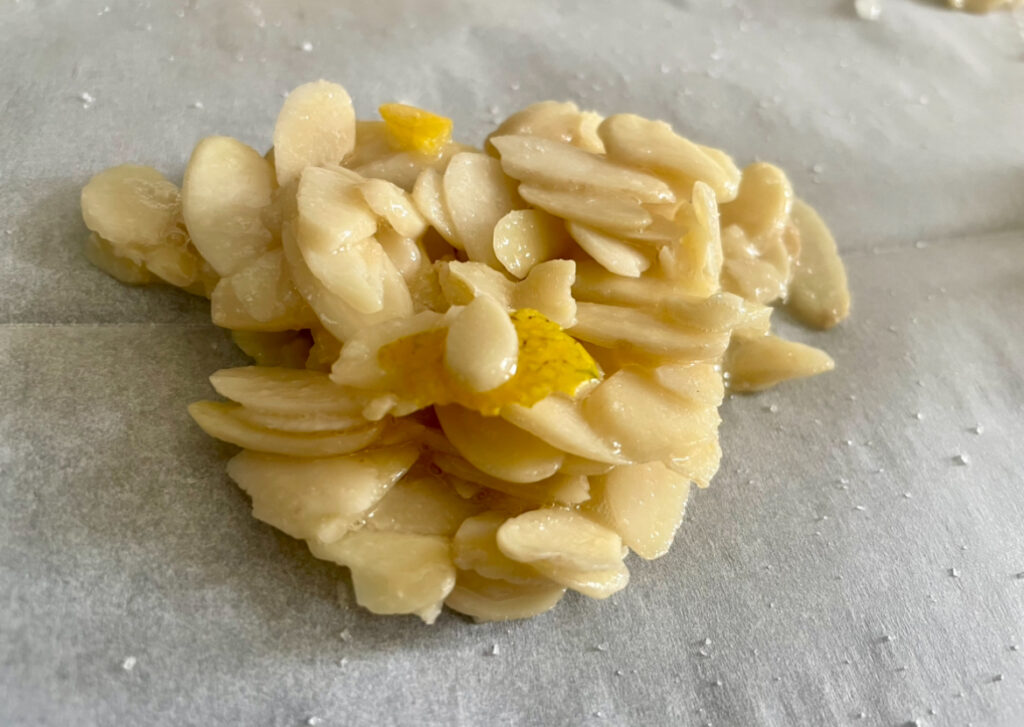 gluten-free almond florentines before being baked