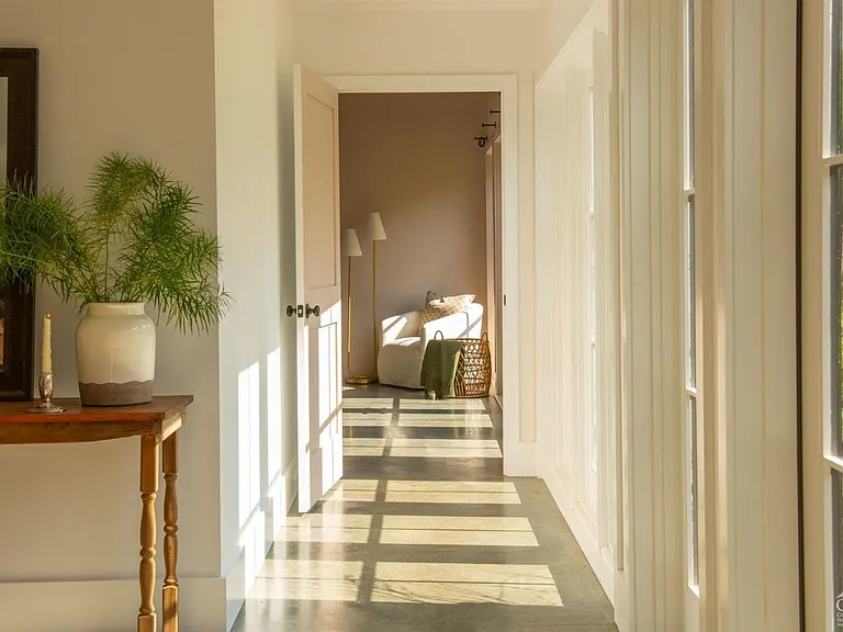 converted dairy barn in accord ny, modern country interiors with light filled hallways