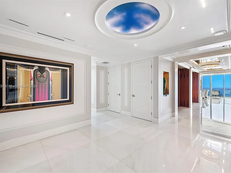 Fort Lauderdale Beach Penthouse, stately marble entrance and hallway