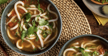 tomato citrus udon noodle soup recipe