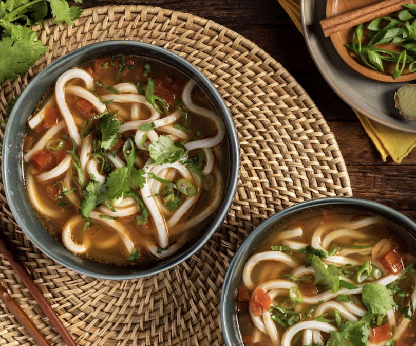 tomato citrus udon noodle soup recipe