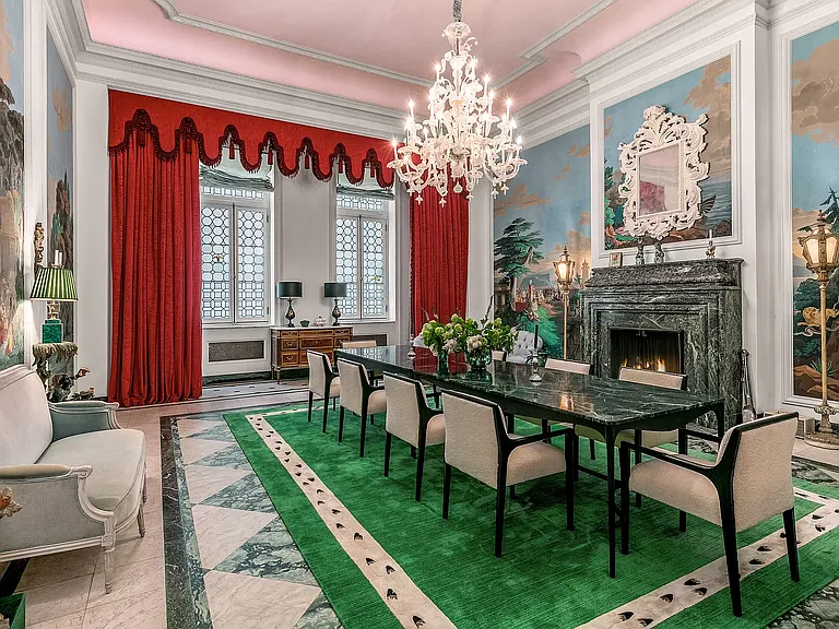 fifth ave nyc mansion listed for $58 million, exterior of 973 fifth avenue with massive rood deck facing central parkfifth ave nyc mansion listed for $58 million, interior of 973 fifth avenue with sun-lit sitting rooms and entertaining spaces