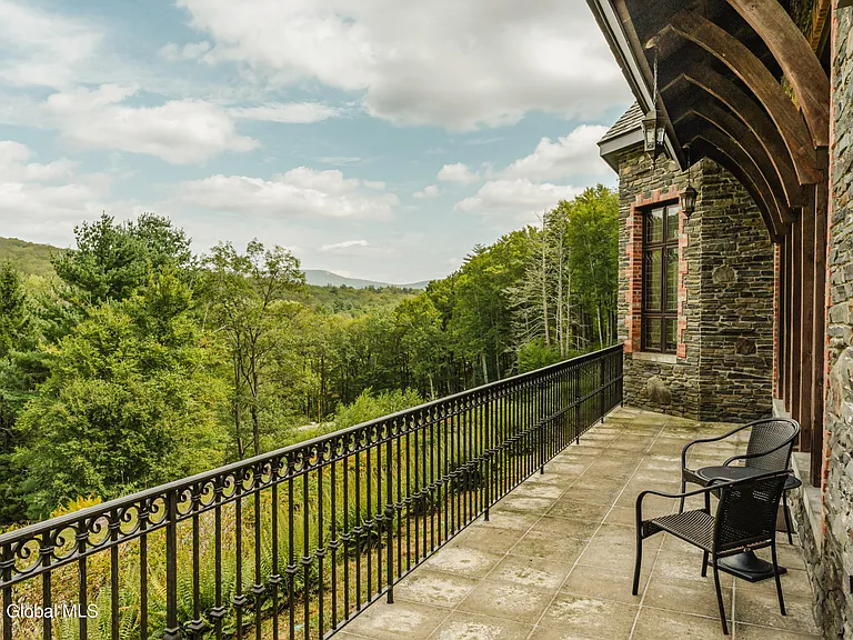 massive catskills ny castle for sale in sullivan county, stone and brick exterior overlooking the catskill mountain range and hudson valley