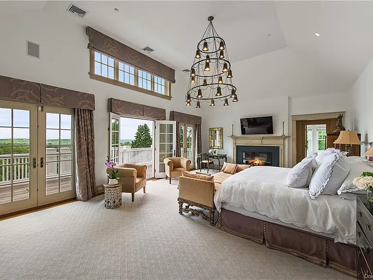 Westchester Mansion, interior of Happy Hill Farms in Bedford Corners New York with massive master bedroom and private home office