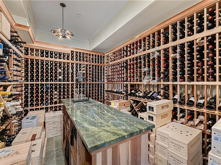 Westchester Mansion, interior of Happy Hill Farms in Bedford Corners New York with a massive indoor private wine cellar