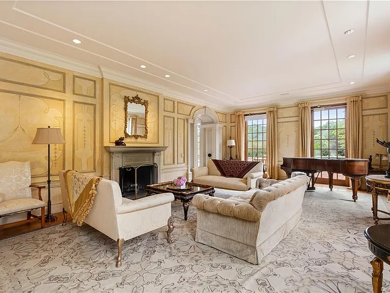 eclectic castle in new york, interior of the Salutation Castle replica with antique victorian era living room