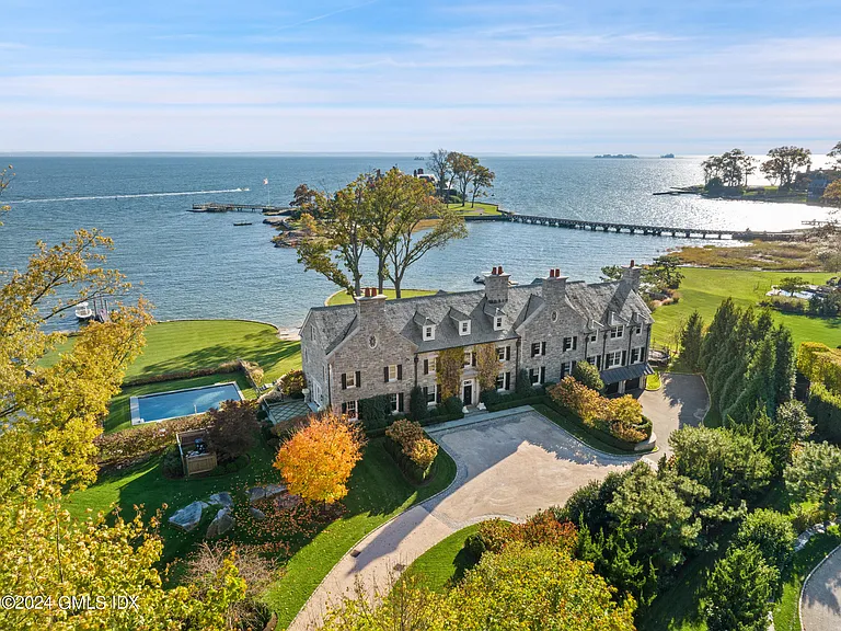 most expensive home in Connecticut, Greenwich mansion exterior on the Long Island Sound