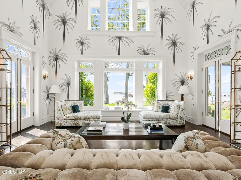 most expensive home in Connecticut, Greenwich mansion interior with modern classic interior finishing inspired by palm beach