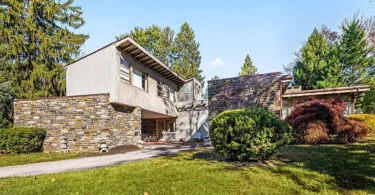 Philly home of boxer Muhammad Ali and family, midcentury modern home exterior in Morris Park Philadelphia