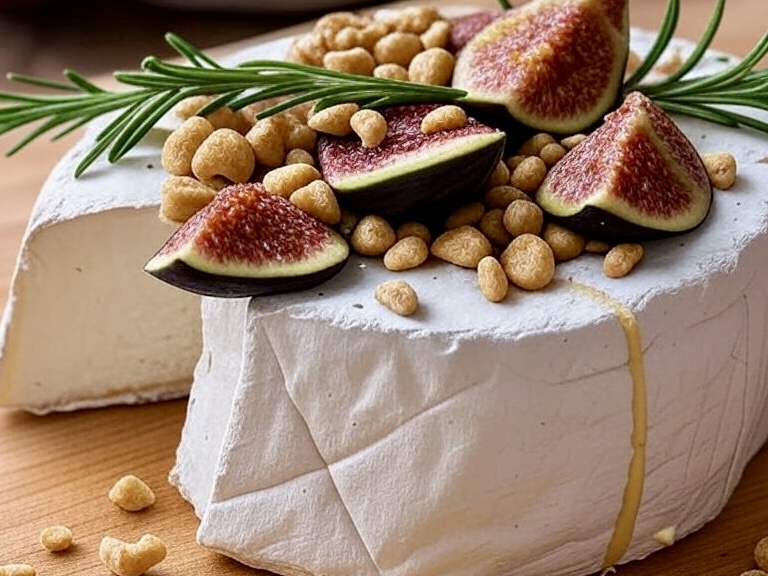 Fig Baked Brie with Crackers Recipe