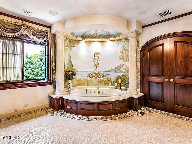 Massive Tuscan Palace in New Jersey on the Rumson and Navasink Rivers, master bathroom