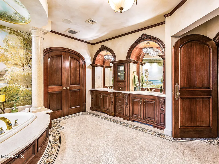 Massive Tuscan Palace in New Jersey on the Rumson and Navasink Rivers, master bathroom