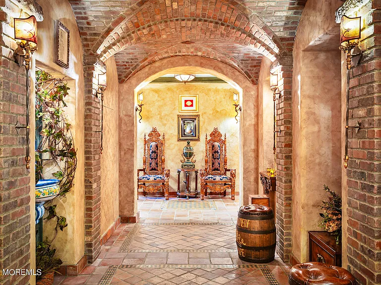 Massive Tuscan Palace in New Jersey on the Rumson and Navasink Rivers, authentic details from Tuscany