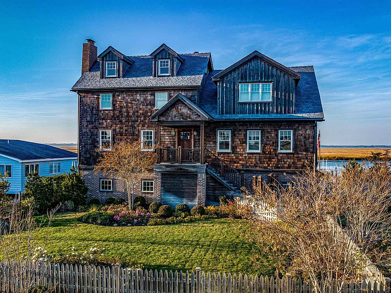 Timeless NJ bayfront beach house, exterior of 612 S Bayview Drive in Strathmere, New Jersey