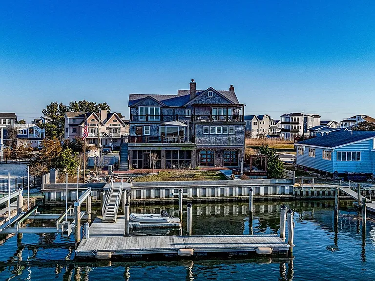 Timeless NJ bayfront beach house, deepwater dock and 24,000 pound boat lift of 612 S Bayview Drive in Strathmere, New Jersey