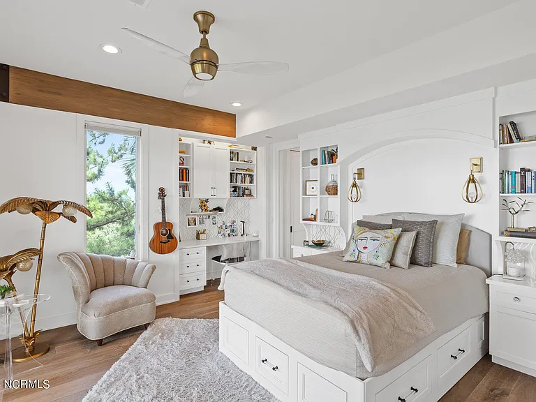 Wilmington Beach Mansion with Panoramic Views, natural color scheme beach bedroom