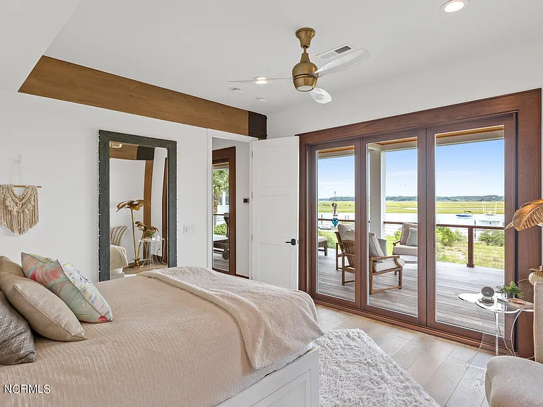 Wilmington Beach Mansion with Panoramic Views, natural color scheme beach bedroom