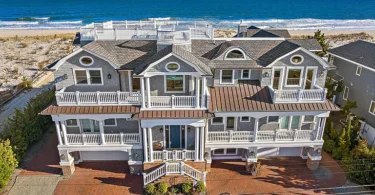 Renovated LBI Beach Mansion, exterior of 6601 Ocean Blvd, Long Beach Township, NJ